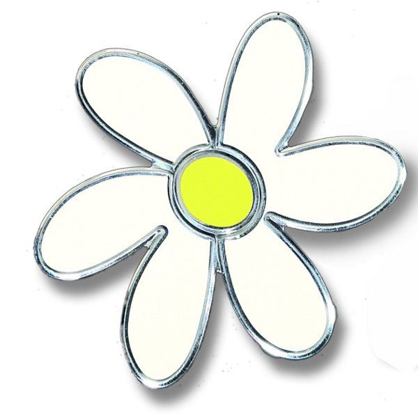 Autocollant voiture emblême fleur chrome