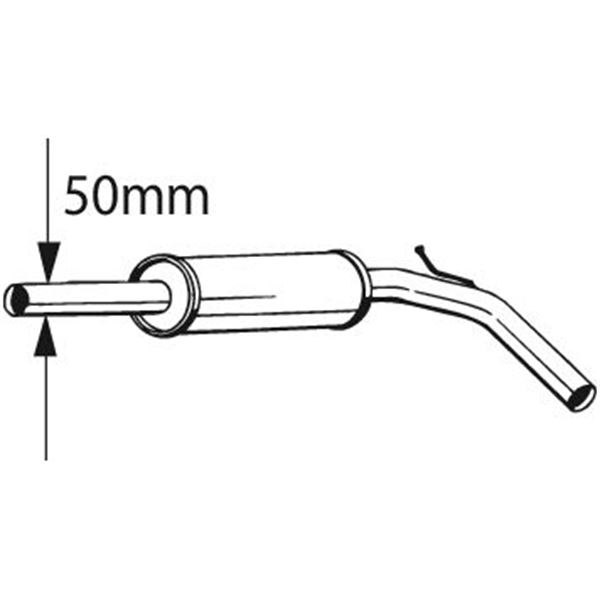 1 silencieux d'échappement intermédiaire Bosal 233391
