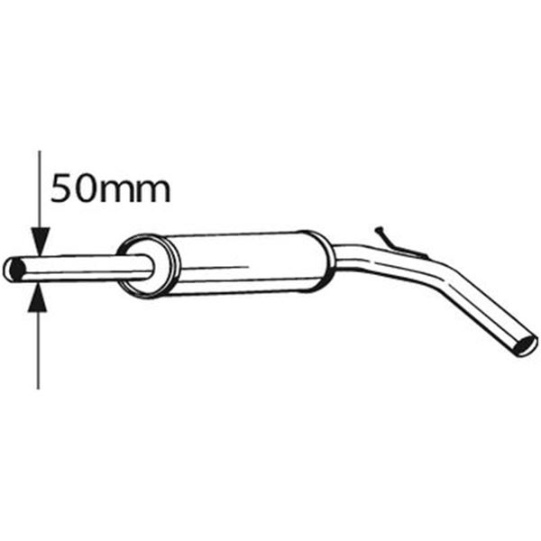 1 silencieux d'échappement intermédiaire Bosal 233395