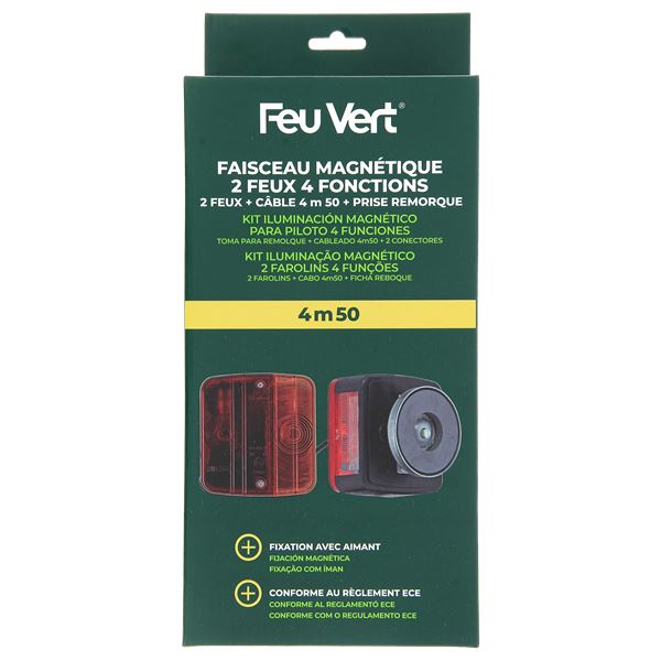 Faisceau 2 feux 4 fonctions magnétiques Feu Vert