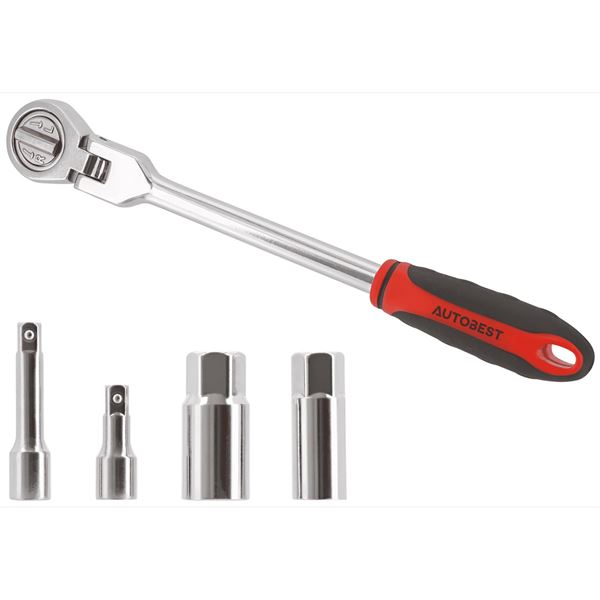 Kit cliquet et douilles à bougie carré 3/8 Autobest