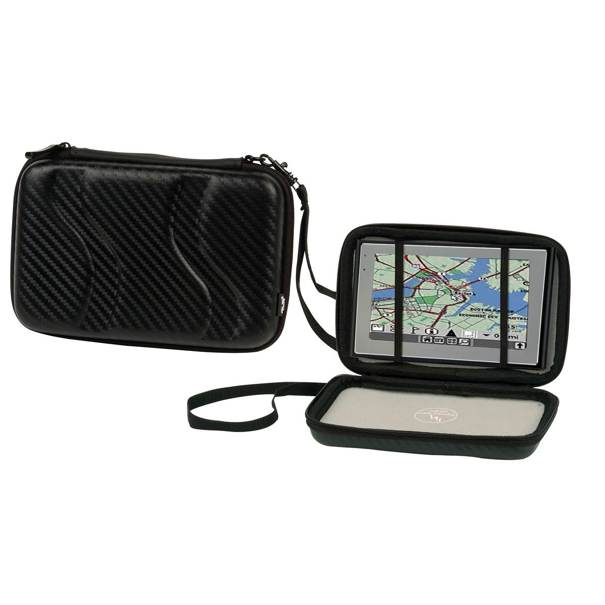 Housse Rigide T'nb Effet Carbone Noir Pour Gps Écran 5 Pouces