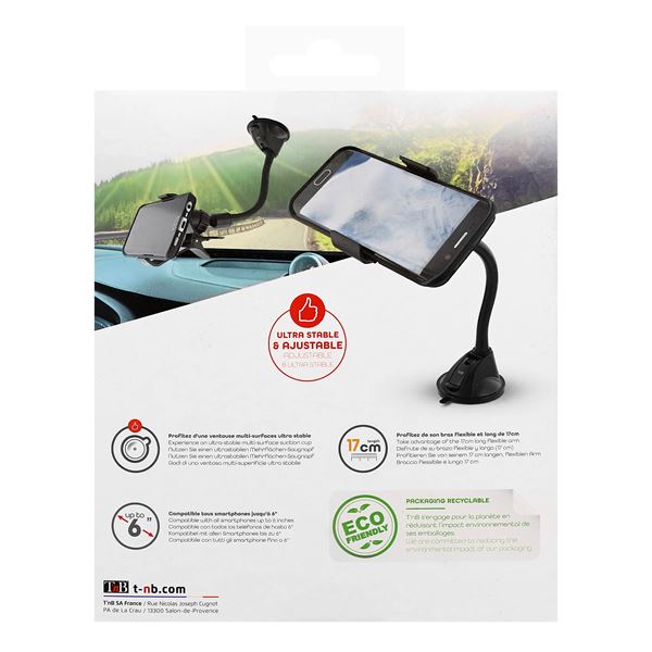 Support machoire flexible sur pare-brise / tableau de bord T'nB