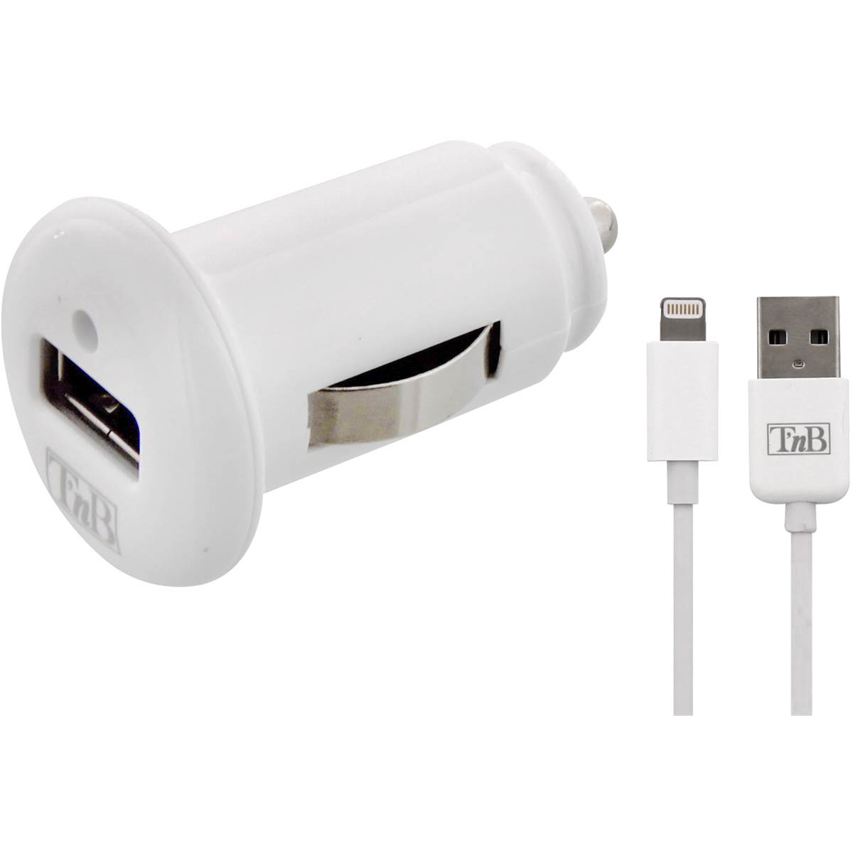 Pack Chargeur Allume-cigare 1 Entrée Usb + Câble Lightning T'nb
