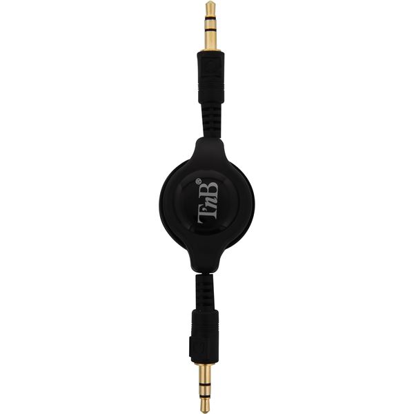 Câble jack rétractable noir T'nB