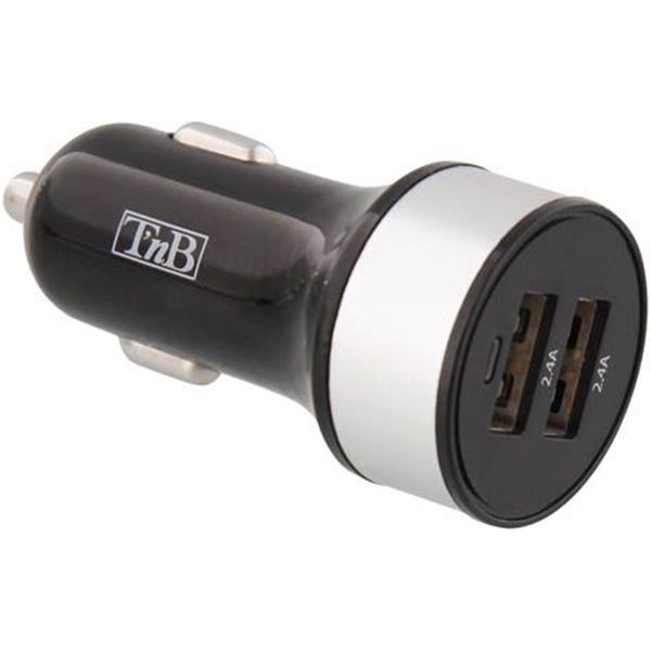 Chargeur double allume-cigare 4 en 1 + 2 USB T'nB - Feu Vert