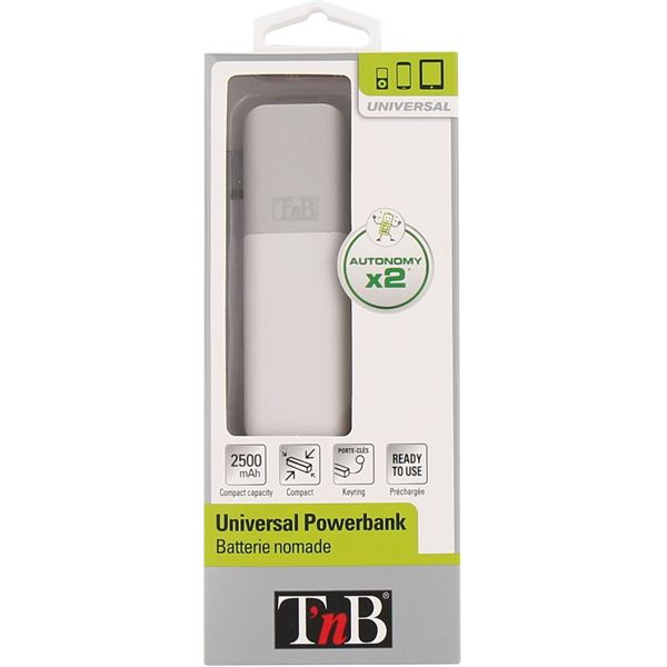 Batterie externe Blanche 2500 mAh T'nB