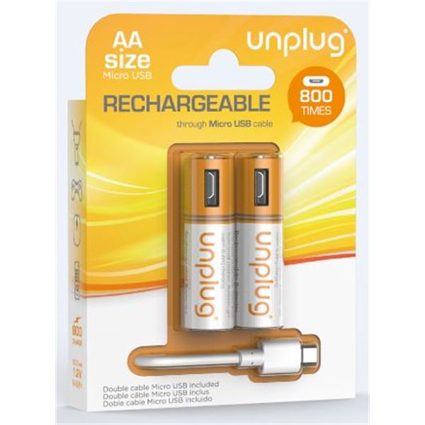 Piles rechargeables USB AA