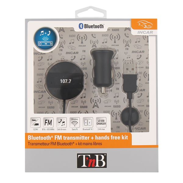 Transmetteur FM Bluetooth avec kit mains libres T'nB