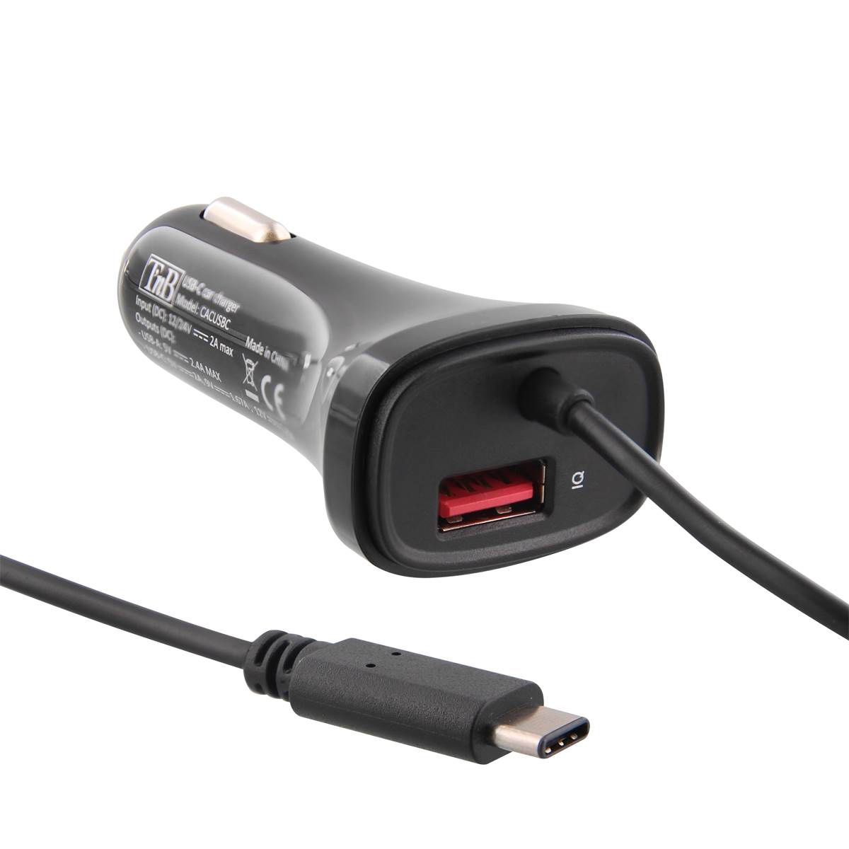 Allume-cigare avec câble USB-C plus port USB T'nB