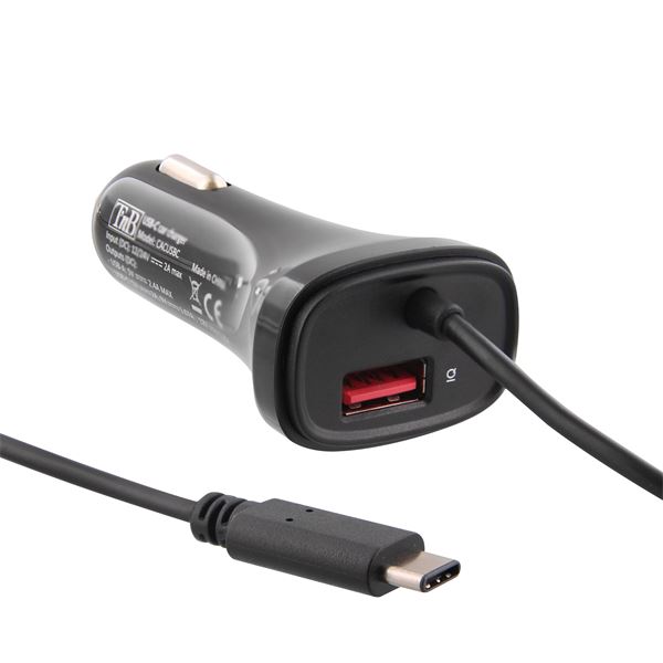 Allume-cigare avec câble USB-C plus port USB T'nB
