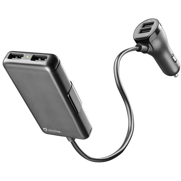 Chargeur allume-cigare 4 entrées 7,2A Cellular Line