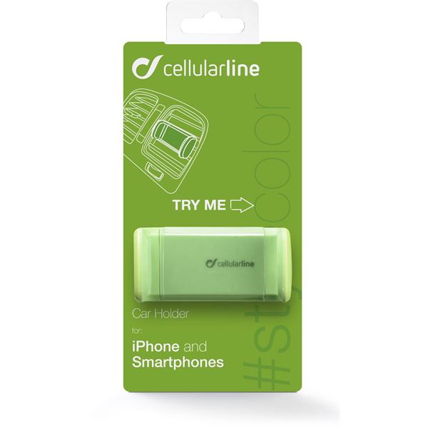 Support pince vert sur grille d'aération Cellular Line