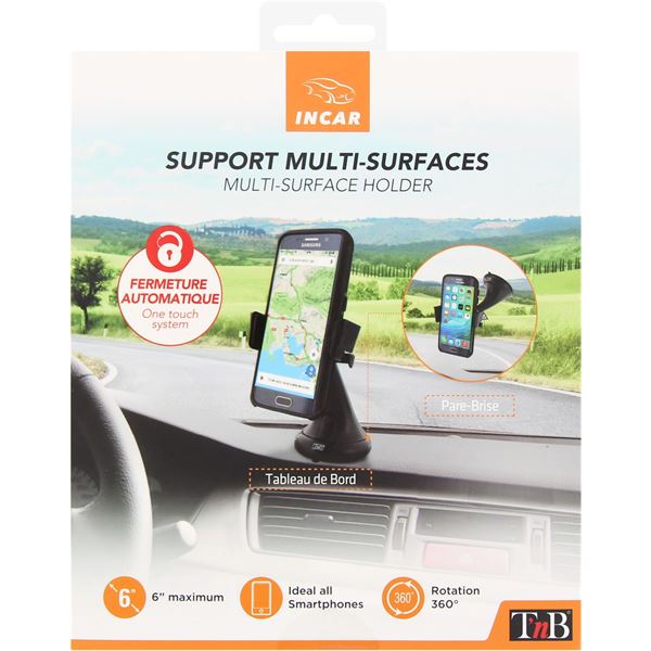 BIPOPIBO Support Téléphone Voiture : Fixation Tableau De Bord, Pare-brise Ou Aération - Ventouse Extra Forte