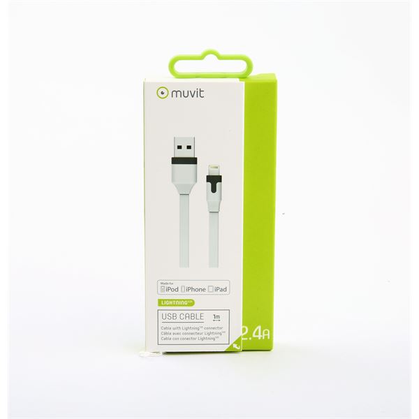 Câble de recharge plat USB / lightning Muvit