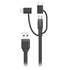Câble de recharge 3en1 micro USB + Lightning + USB-C Muvit