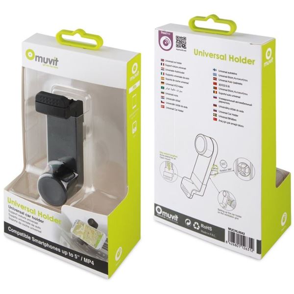 Support pince compact sur grille d'aération Muvit