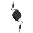 Câble jack retractable noir Muvit