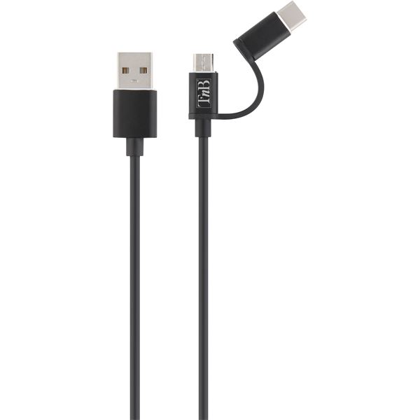 CABLE USB/MICRO USB/USB-C 1M