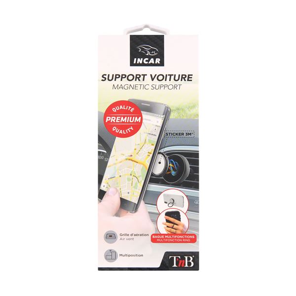 Bague + support smartphone magnetique sur grille d'aération T'nB