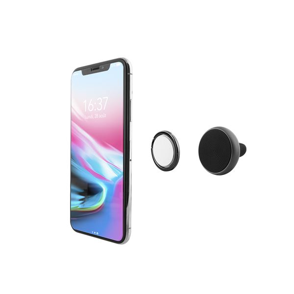 Bague + support smartphone magnetique sur grille d'aération T'nB