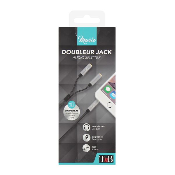 Doubleur de prise jack 3.5 mm T'nB