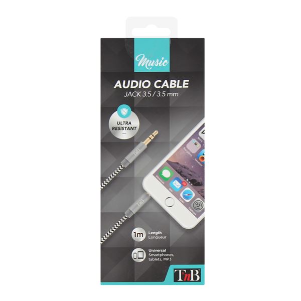 Câble jack nylon 3,5 mm MUSIC  T'nB