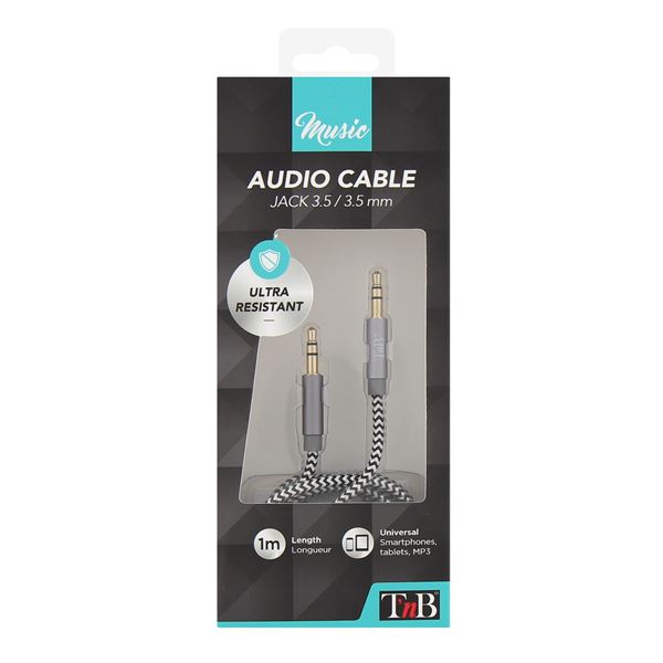 Câble jack nylon 3,5 mm MUSIC  T'nB