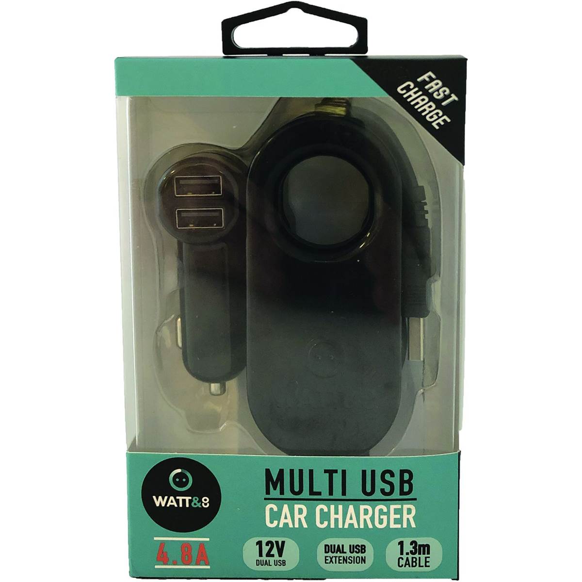 Chargeur allume cigare 2 entrées USB 4,8A + Hub 2 USB 4,8A Watt&Co