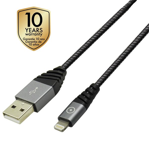 CABLE LIGHTNING MFI 1,2m GRIS MUVIT