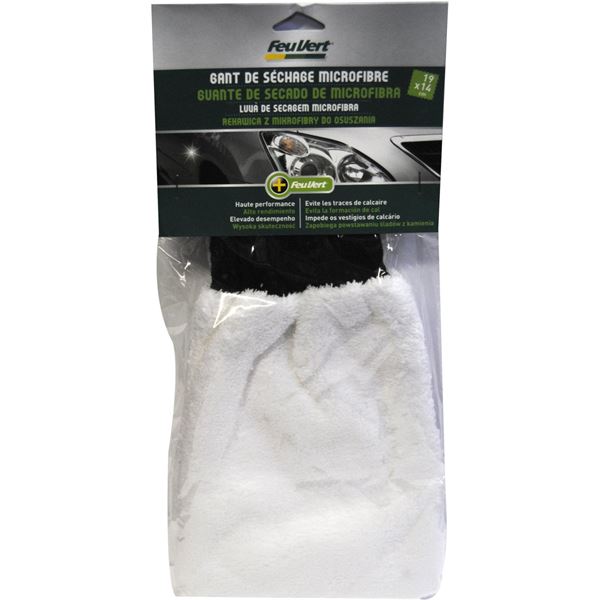 Gant de séchage microfibre Feu Vert 19 x 14 cm
