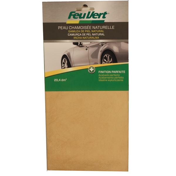 Peau de chamois naturelle Feu Vert 37 x 55 cm (L)