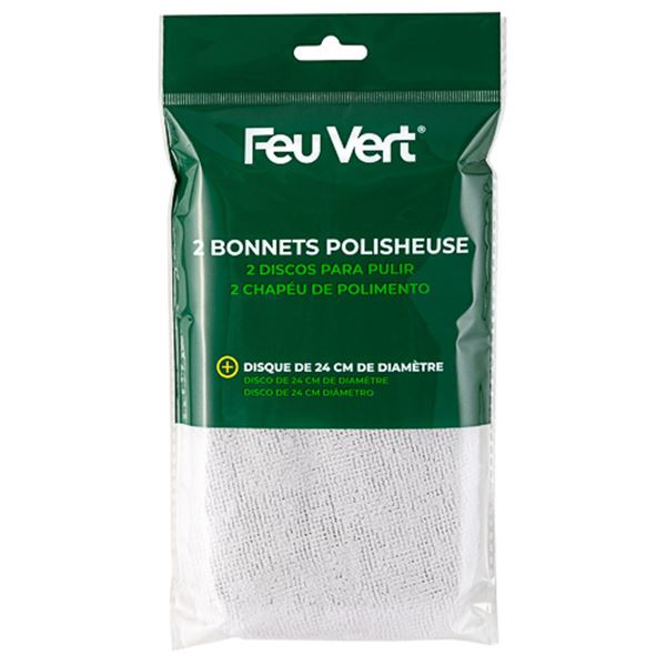 2 Bonnets pour polisheuse FEU VERT
