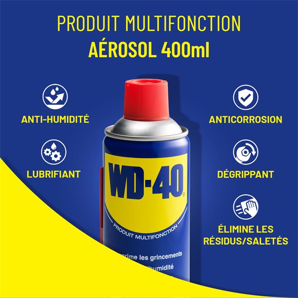 Bombe aérosol WD-40 lubrifiant silicone 400ml