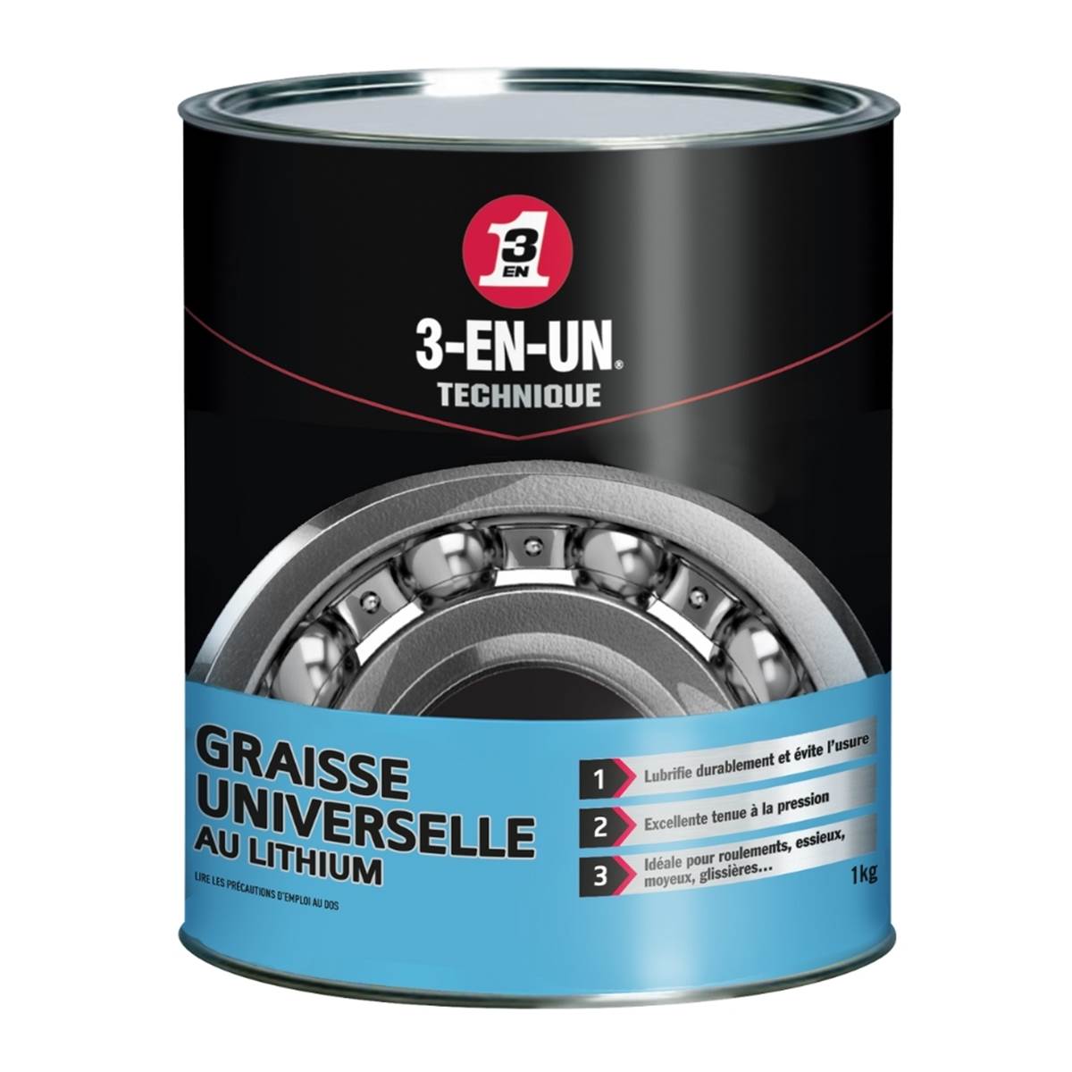 Graisse Universelle au Lithium 3-EN-UN TECHNIQUE pot 1 kg
