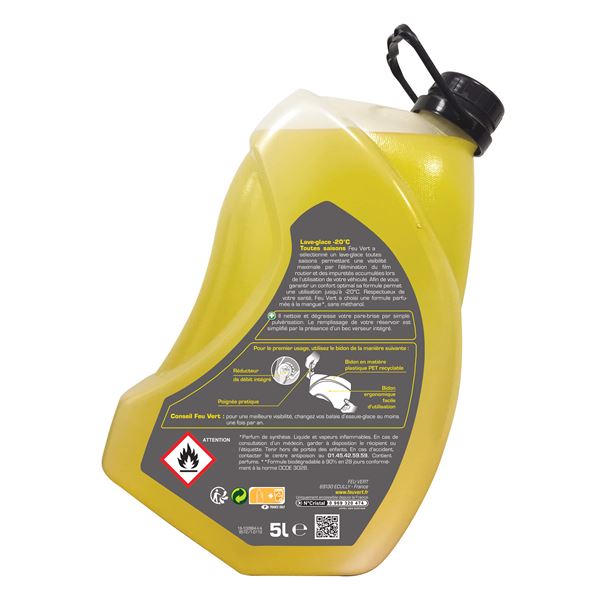 Lave-glace toutes saisons -20°C Feu Vert 5L + Pastille été 5L