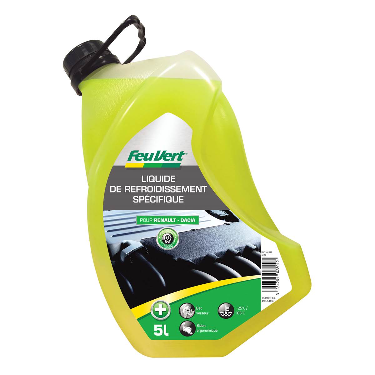 Liquide De Refroidissement Pour Renault / Dacia -25°c 5l Feu Vert