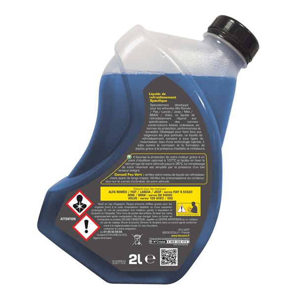 Liquide de refroidissement pour BMW / Fiat / Volvo -35° 2L Feu Vert