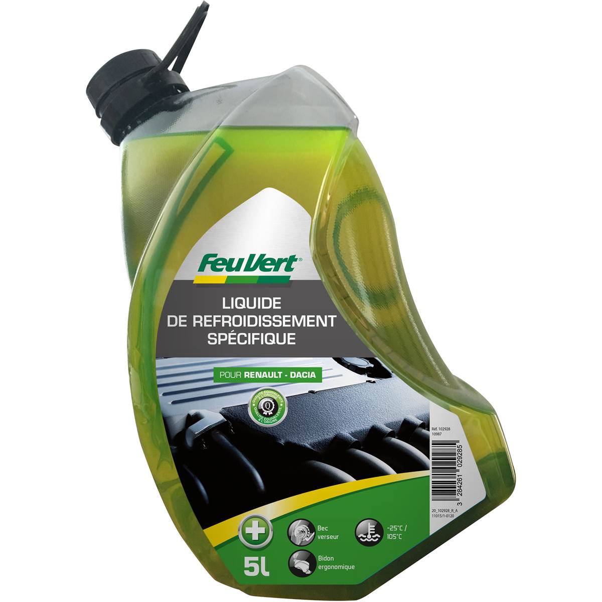 Liquide De Refroidissement Pour Renault / Dacia -25°c 5l Feu Vert