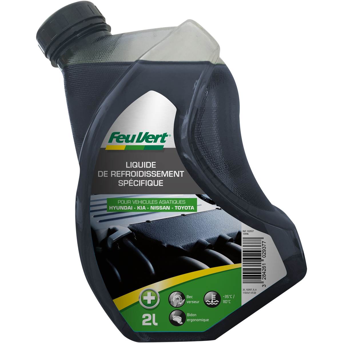 Liquide De Refroidissement Toyota / Nissan / Hyundai / Kia -35°c Feu Vert 2l
