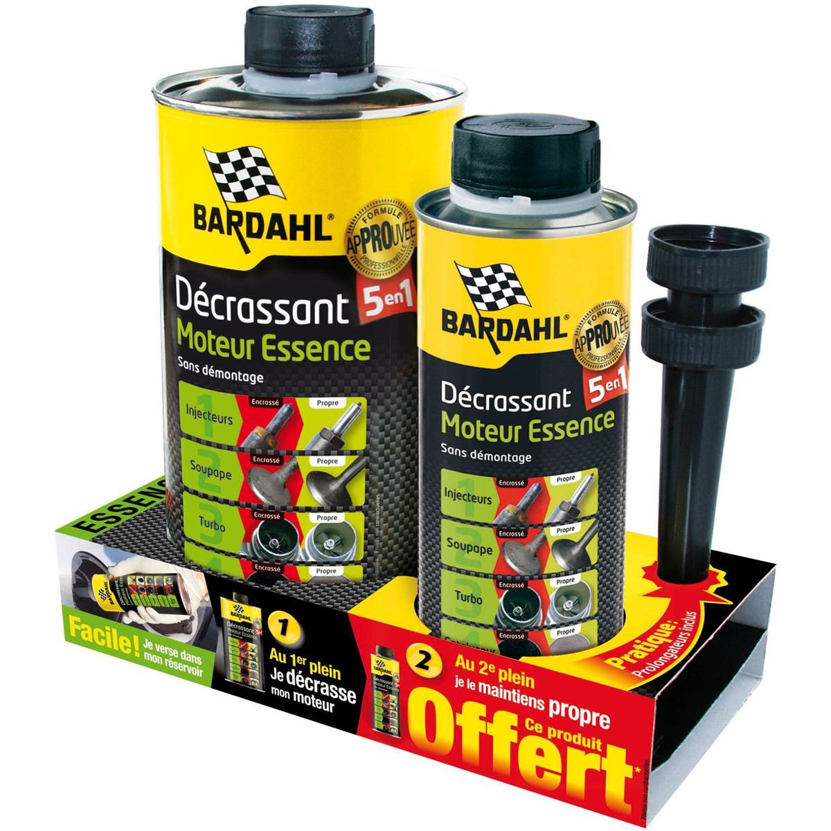 Décrassant 5 En 1 Moteur Essence Bardahl 1l + 300 Ml Offert