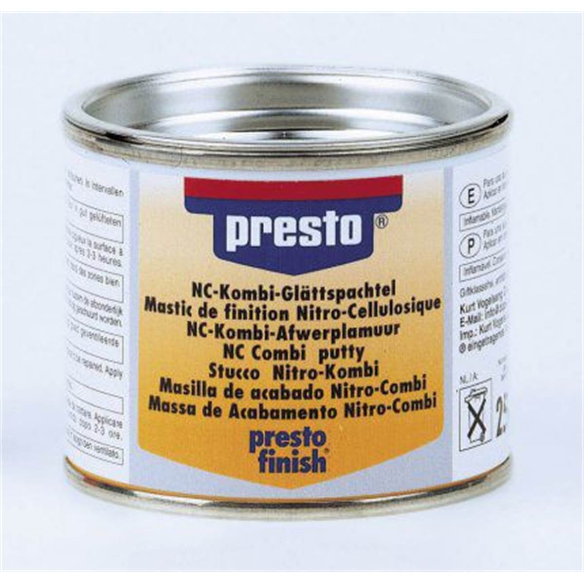 Mastic Fin Nitro Cellulostique Gris Presto 250 G