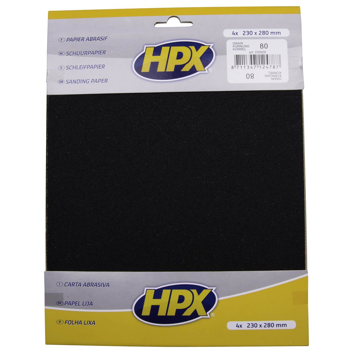 Papier Abrasif Sec P80 Hpx X4