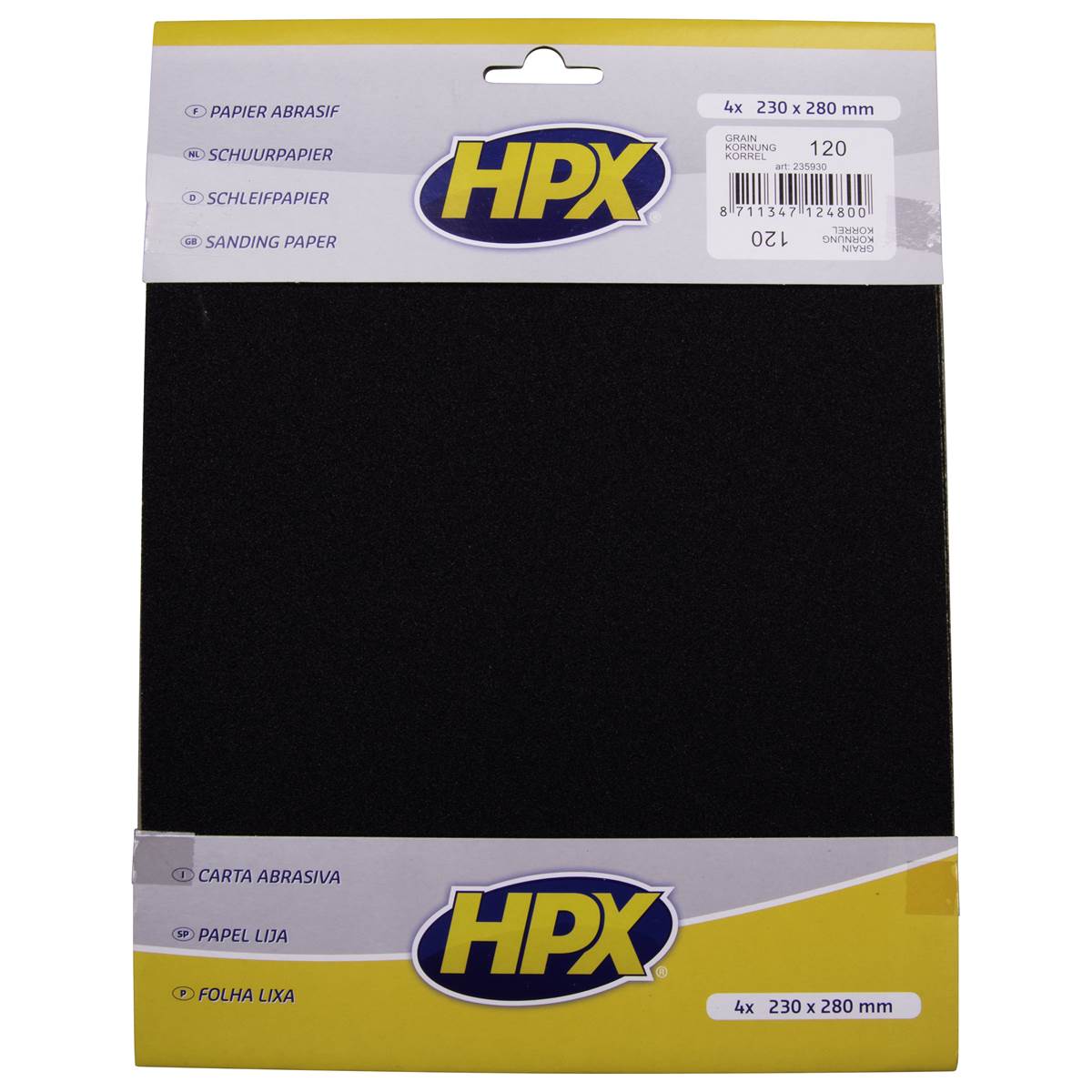 Papier Abrasif Sec Hpx P120 X 4