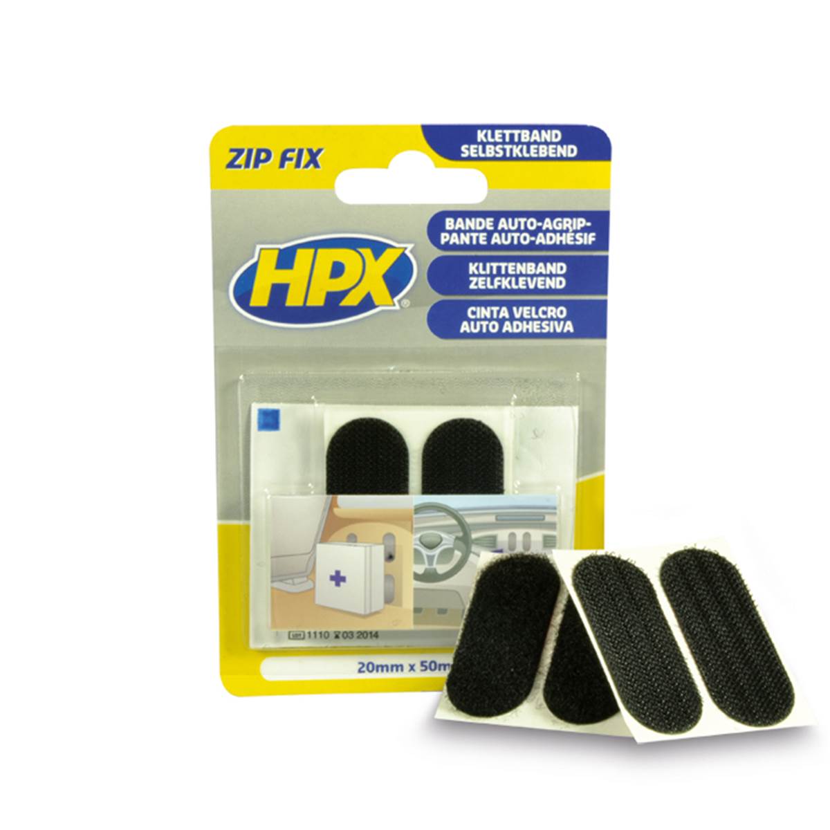 Zipfix Ruban Adhésif Velcro 20 Mm X 50 Mm