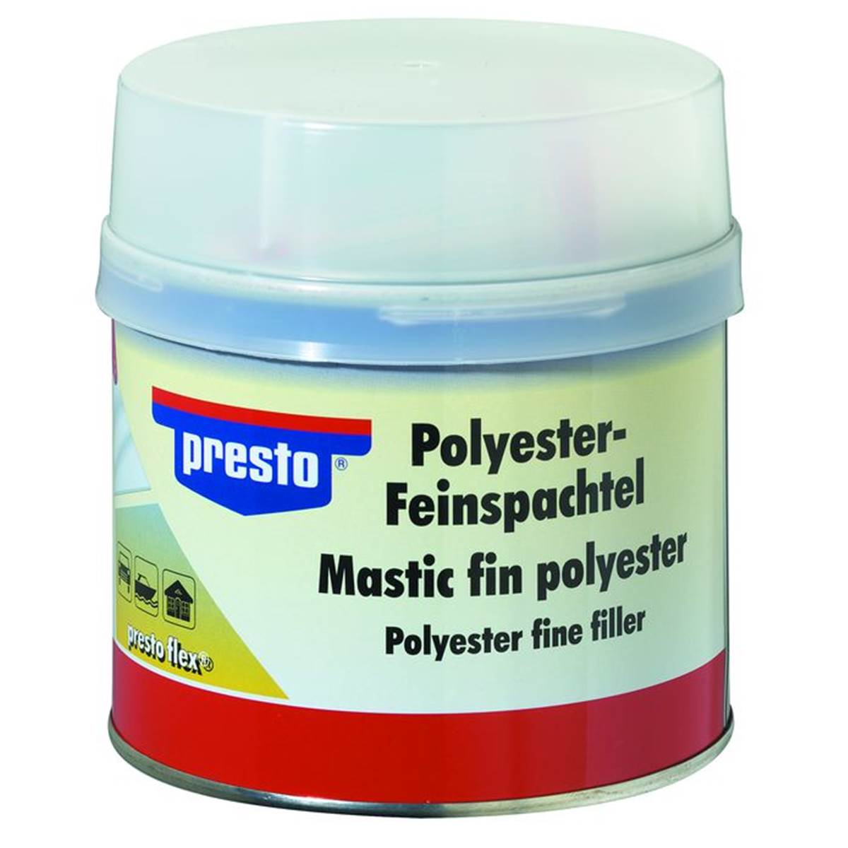 Mastic Fin Polyester Et Durcisseur Presto 250g