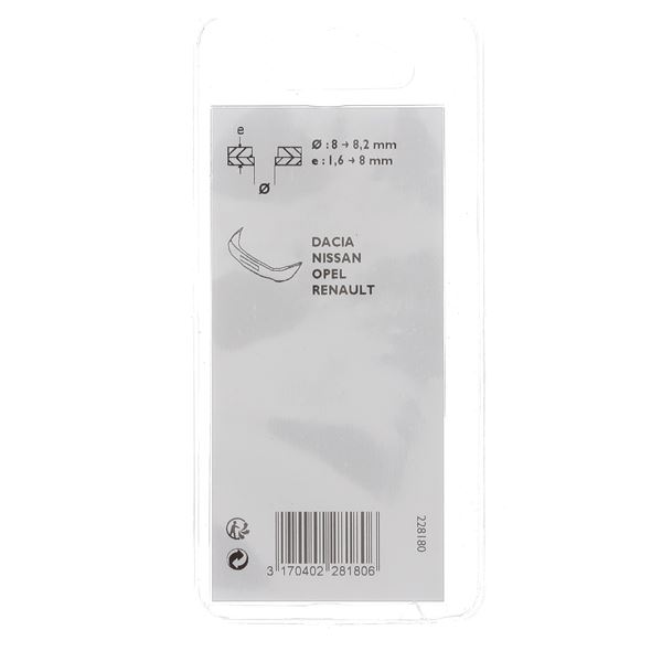 Rivets pour garniture intérieure, pare-choc 228180 RESTAGRAF X4