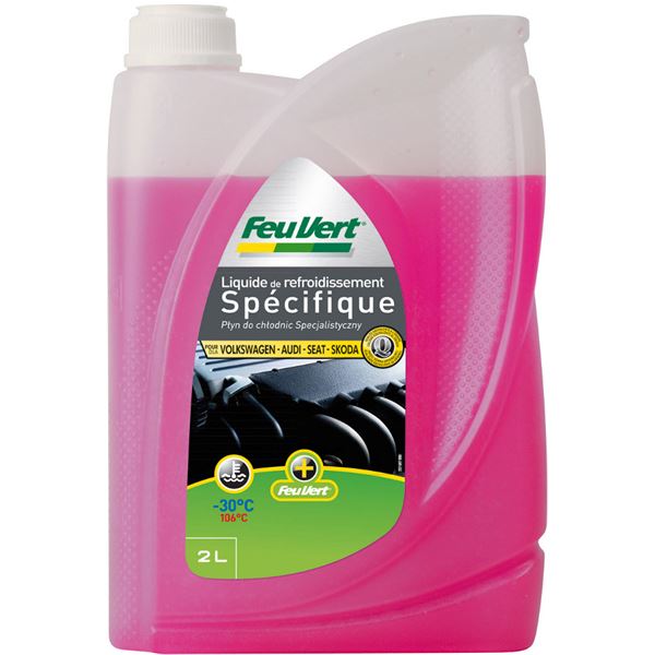 Liquide de refroidissement pour Volkswagen / Audi / Seat / Skoda -30°C 2L Feu Vert
