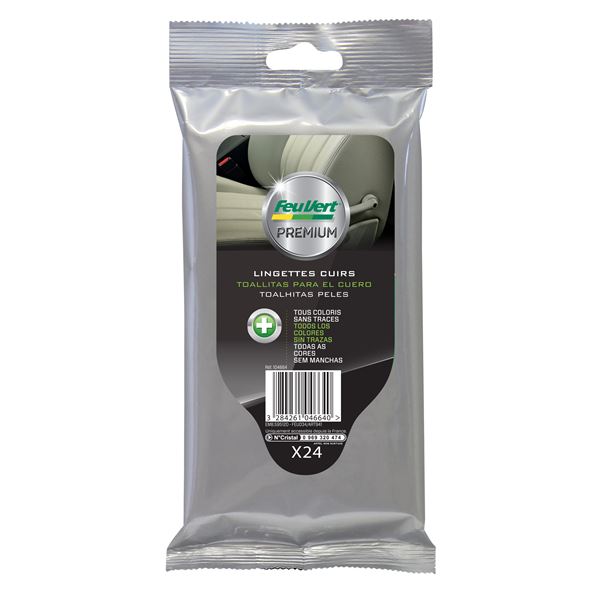 24 lingettes nettoyant cuirs Feu Vert Premium