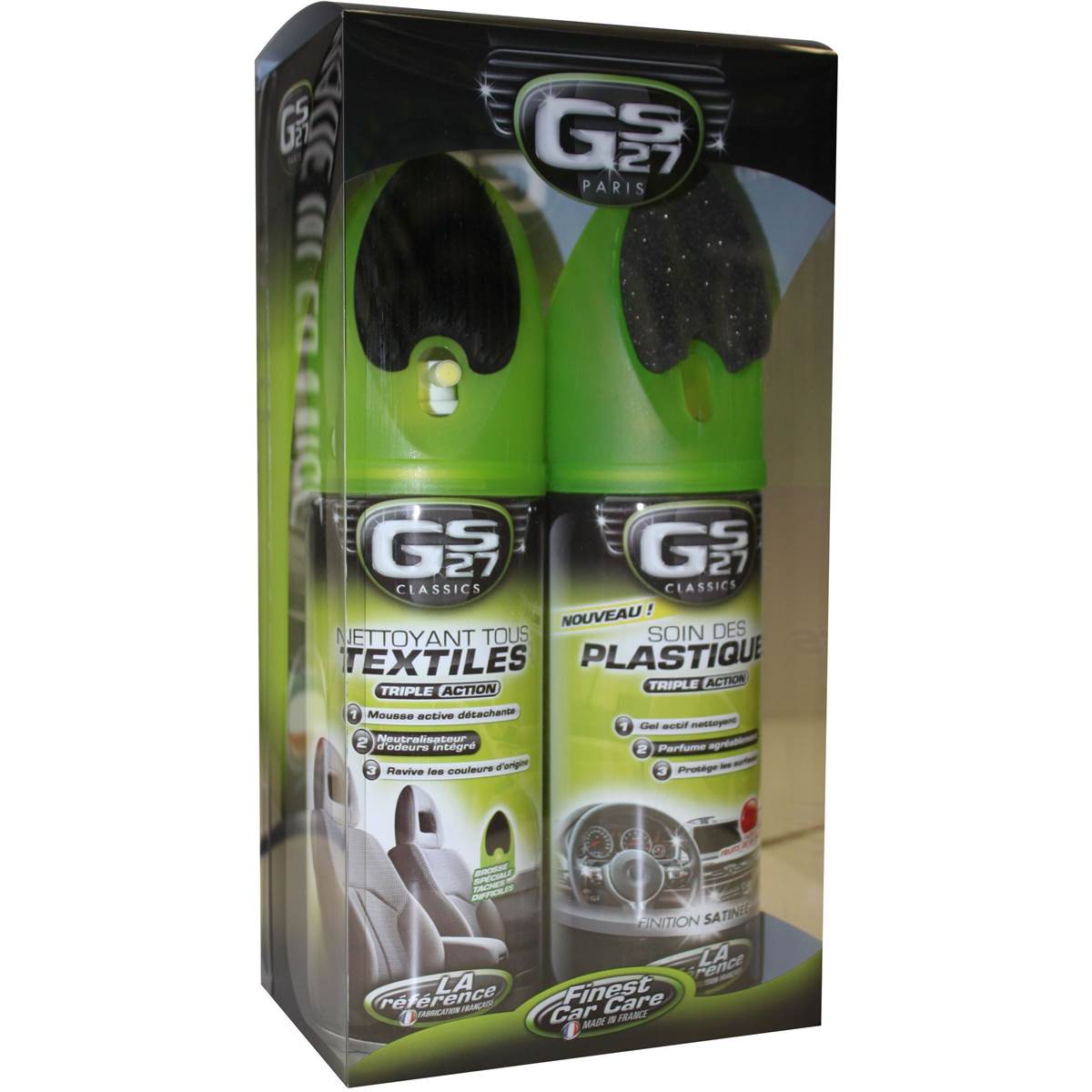 Nettoyant Textile + Nettoyant Plastique (pack) Gs27